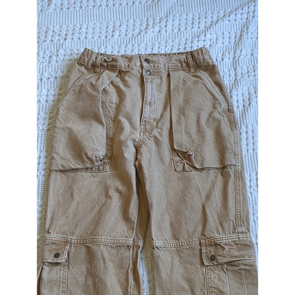 NWOT We The Free Marx Slouchy Cargo Jeans Size 27 Tan 29X28 - Picture 5 of 16